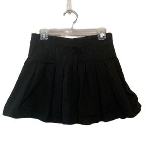 John Galt Black Pleated Mini Skirt